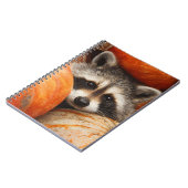 かわいいアライグマのかくれんぼカボチャ畑アート ノートブック (左側)