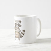 かわいいアライグマのかごの花 コーヒーマグカップ (正面右)