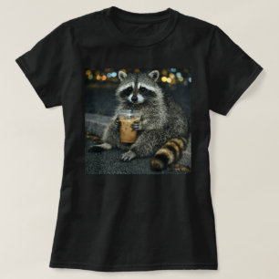 かわいいアライグマのアイスコーヒー Tシャツ