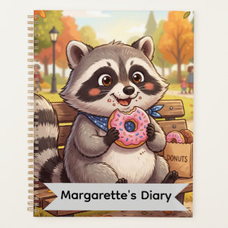 かわいいアライグマのイチゴドーナツ | オリジナルグッズ プランナー手帳