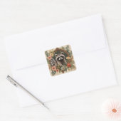 かわいいアライグマのカッココアデザイン スクエアシール (封筒)