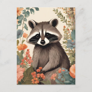 かわいいアライグマのカッコー ポストカード