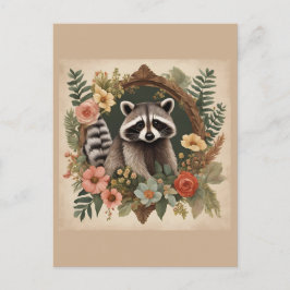 かわいいアライグマのカッテージデザイン ポストカード