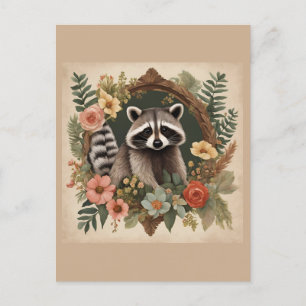 かわいいアライグマのカッテージデザイン ポストカード