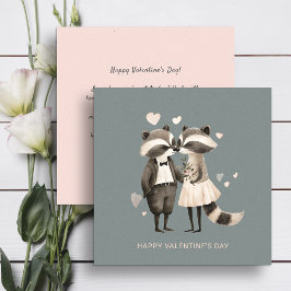かわいいアライグマのカップルのバレンタインデー シーズンカード