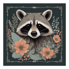かわいいアライグマのカントリーライフ ポスター