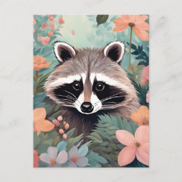 かわいいアライグマのカントリーライフ ポストカード