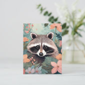 かわいいアライグマのカントリーライフ ポストカード (スタンド正面)