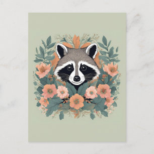 かわいいアライグマのカントリーライフ ポストカード