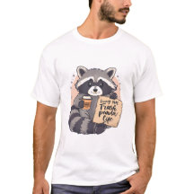 かわいいアライグマのキャラクターTシャツ「Trash Panda Life」