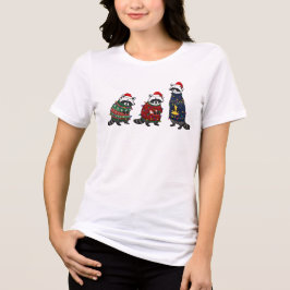 かわいいアライグマのクリスマス ホリデー ギフト トライブレンドＴシャツ