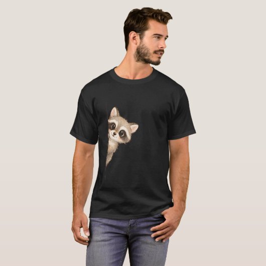 かわいいアライグマのグラフィックTシャツ Tシャツ (正面フル)