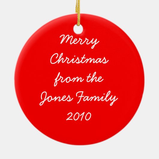 かわいいアライグマのサンタの帽子のクリスマスのオーナメント セラミックオーナメント (裏面)