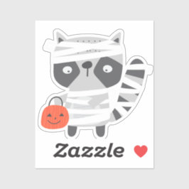 かわいいアライグマのハロウィンママ シール