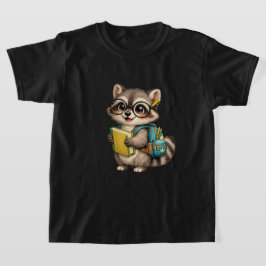 かわいいアライグマのバックトゥスクールキッズTシャツ Tシャツ