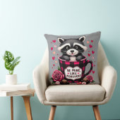 かわいいアライグマのバレンタインバッファロープレイドエステティック クッション (椅子)