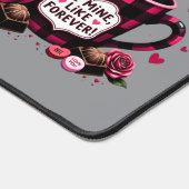 かわいいアライグマのバレンタインバッファロープレイドエステティック デスクマット (コーナー)