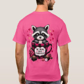 かわいいアライグマのバレンタインバッファロープレイドエステティック Tシャツ (裏面)