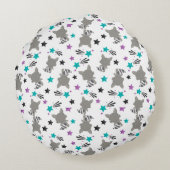 かわいいアライグマのパターン ラウンドクッション (裏面)