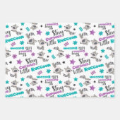 かわいいアライグマのパターン ラッピングペーパーシート (正面3)