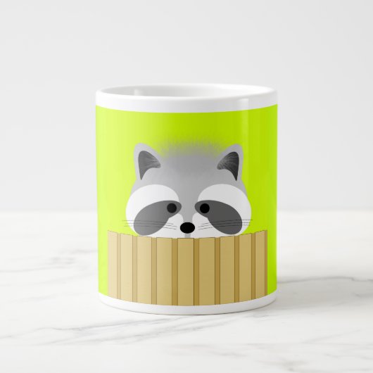 かわいいアライグマのマグ ジャンボコーヒーマグカップ (正面)