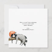 かわいいアライグマのメリークリスマスグリーティングカード 招待状 (裏面)