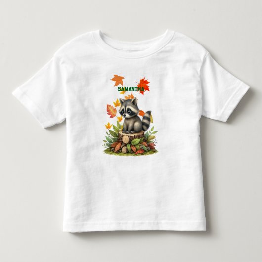 かわいいアライグマの子供用Tシャツ トドラーTシャツ (正面)