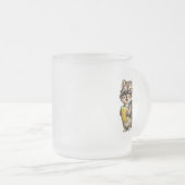 かわいいアライグマの学生のフロストガラス マグ (正面右)