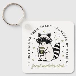 かわいいアライグマの抹茶クラブ キーホルダー