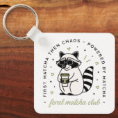 かわいいアライグマの抹茶クラブ キーホルダー (正面)