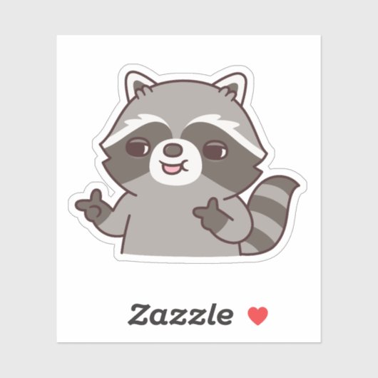 かわいいアライグマの指ガン シール (シート)