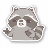 かわいいアライグマの指ガン シール (正面)