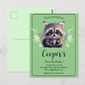 かわいいアライグマの森の動物たち 森の仲間たち ポストカード (正面/裏面)