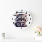 かわいいアライグマの森の動物たち 森の仲間たち ラージ壁時計 (ホーム)