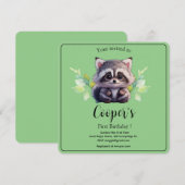 かわいいアライグマの森の動物たち 森の仲間たち 招待状 (正面/裏面)