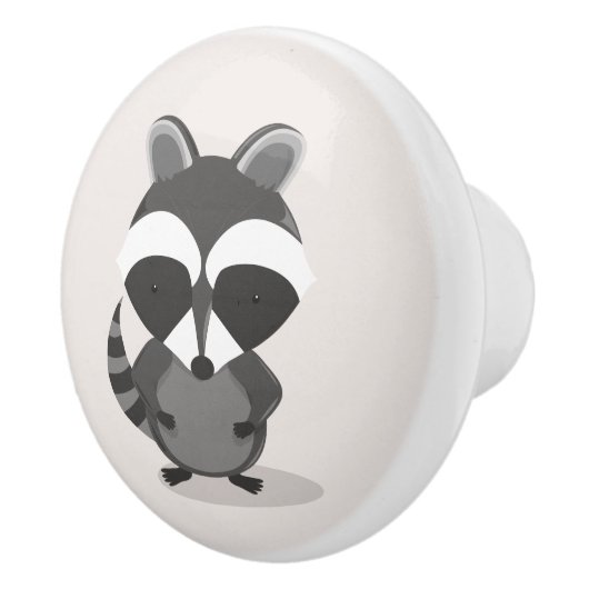 かわいいアライグマの森の動物 セラミックノブ (右)