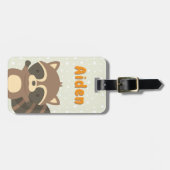 かわいいアライグマの森林パーソナライズな荷物のラベル ラゲッジタグ (正面横)