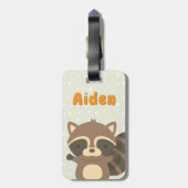 かわいいアライグマの森林パーソナライズな荷物のラベル ラゲッジタグ (裏面縦)