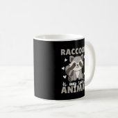 かわいいアライグマの精神動物 コーヒーマグカップ (正面右)