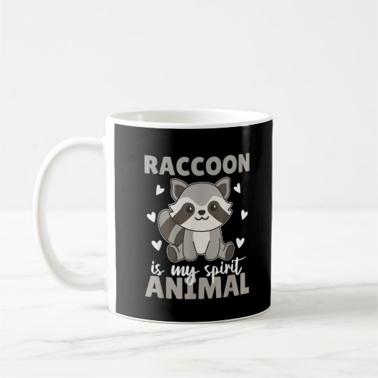 かわいいアライグマの精神動物 コーヒーマグカップ (左)