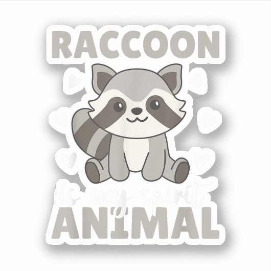 かわいいアライグマの精神動物 シール (正面)