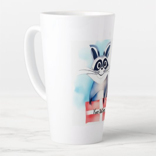 かわいいアライグマの誕生日プレゼント カフェラテマグ (左アングル)