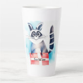 かわいいアライグマの誕生日プレゼント カフェラテマグ (正面)