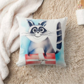 かわいいアライグマの誕生日プレゼント クッション (ブランケット)