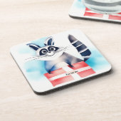 かわいいアライグマの誕生日プレゼント コースター (左側)