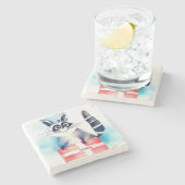 かわいいアライグマの誕生日プレゼント ストーンコースター (横)