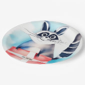 かわいいアライグマの誕生日プレゼント ペーパープレート (アングル)