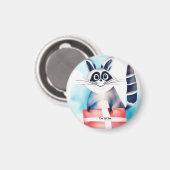 かわいいアライグマの誕生日プレゼント マグネット (正面/裏面)