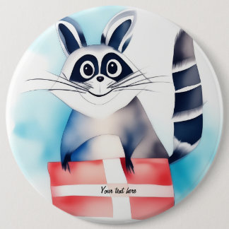 かわいいアライグマの誕生日プレゼント 缶バッジ