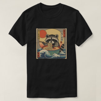 かわいいアライグマの赤ちゃんのラーメン アニメ Tシャツ